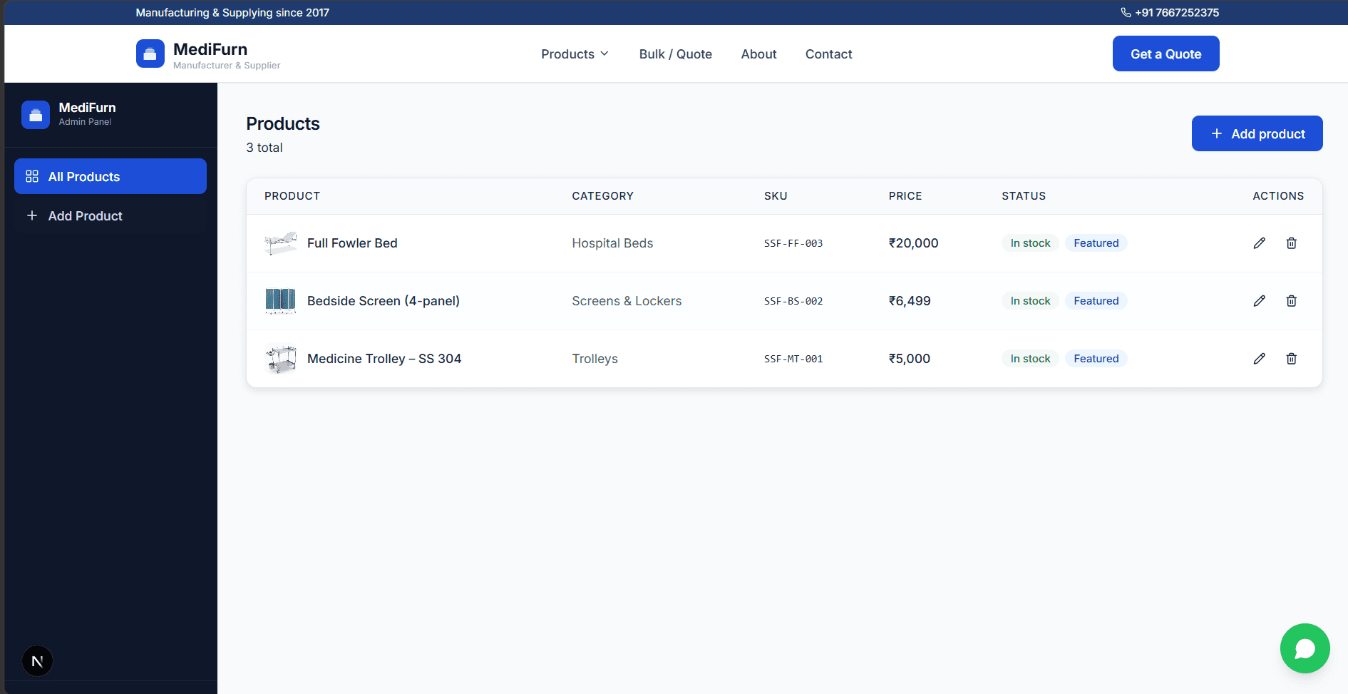 Admin Dashboard
